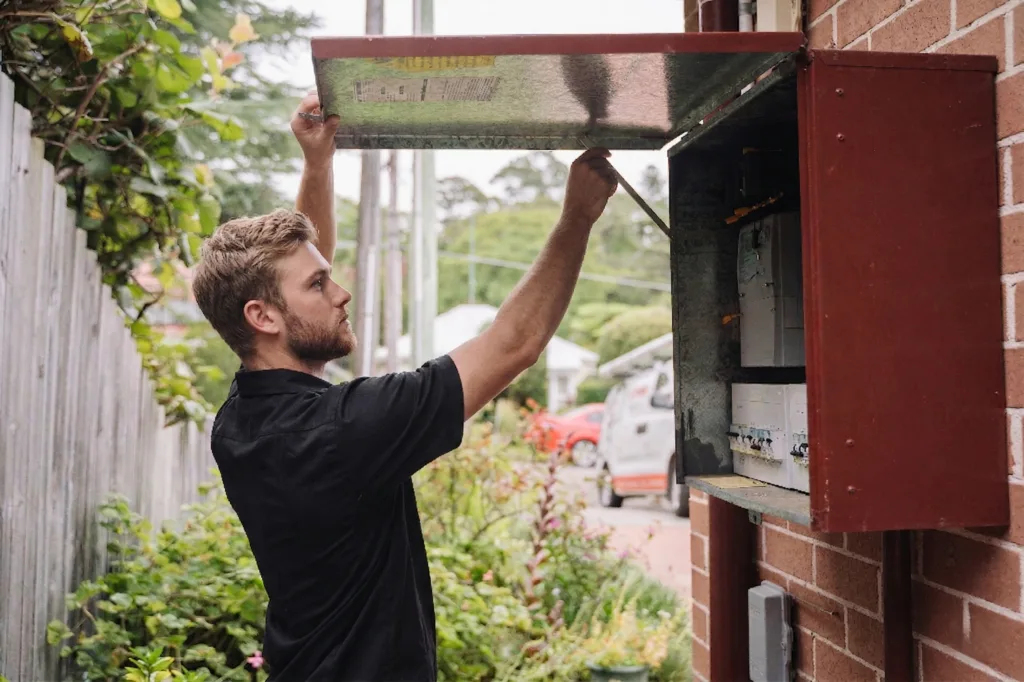 Electrician installing downlights in a West Pennant Hills home